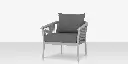 Vines Club Chair - Kessler Silver Frame / Silver Rope
