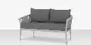 Vines Loveseat - Kessler Silver Frame / Silver Rope