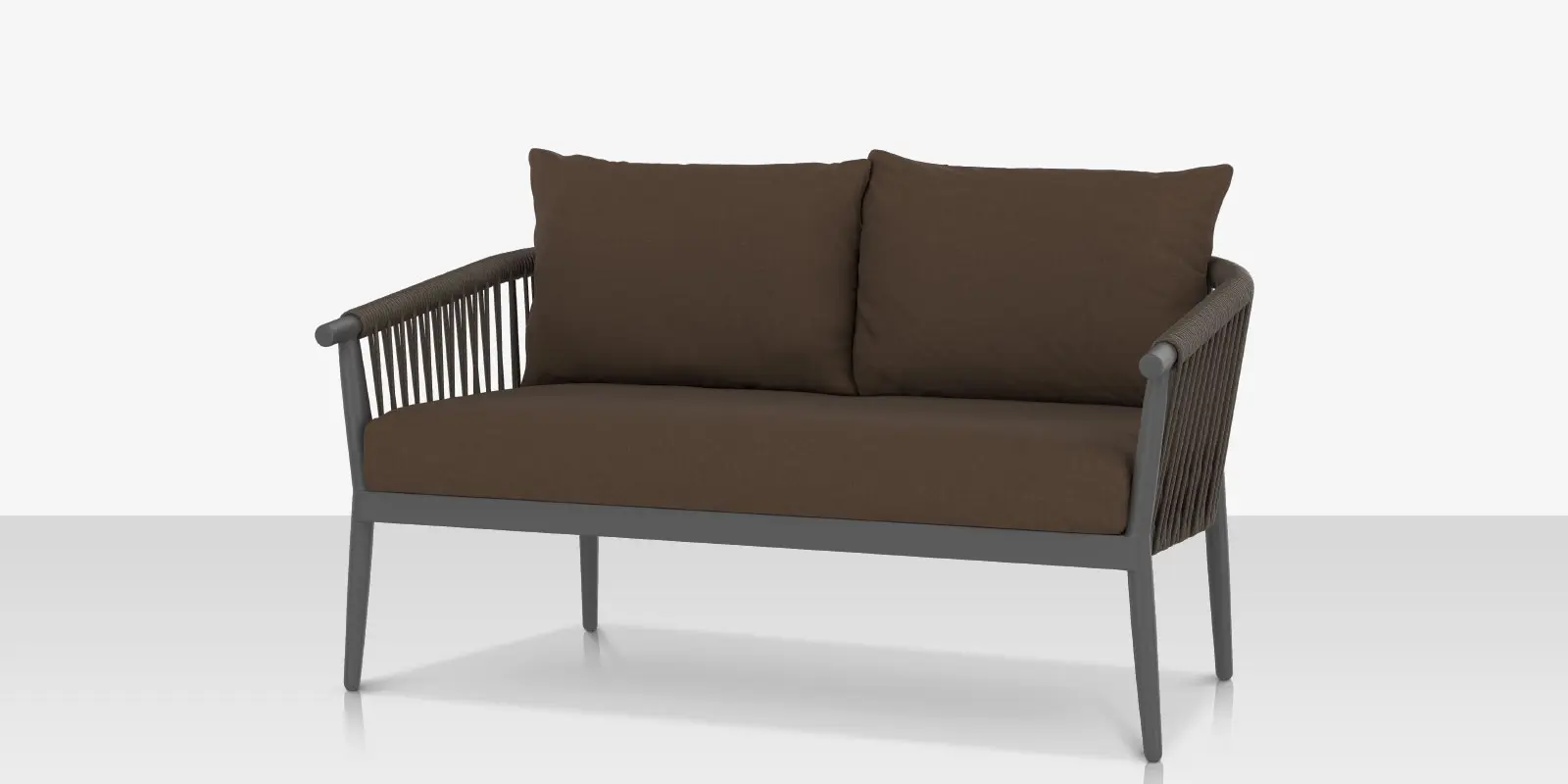 Vines Loveseat - Tex Gray Frame / Brown Rope