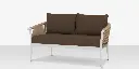 Vines Loveseat - Tex White Frame / Tan Rope