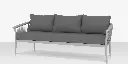 Vines Sofa - Kessler Silver Frame / Silver Rope
