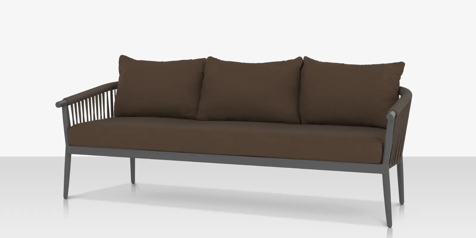 Vines Sofa - Tex Gray Frame / Brown Rope