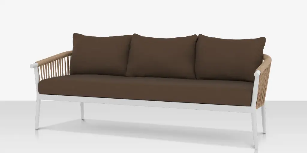 [SF-1035-103-TXW-TAN] Vines Sofa - Tex White Frame / Tan Rope