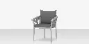 Vines Dining Arm Chair - Kessler Silver Frame / Silver Rope