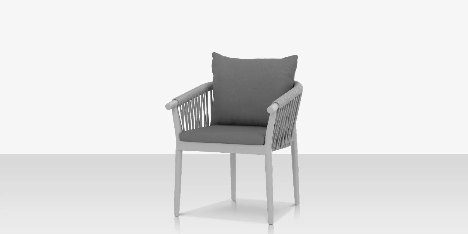 Vines Dining Arm Chair - Kessler Silver Frame / Silver Rope