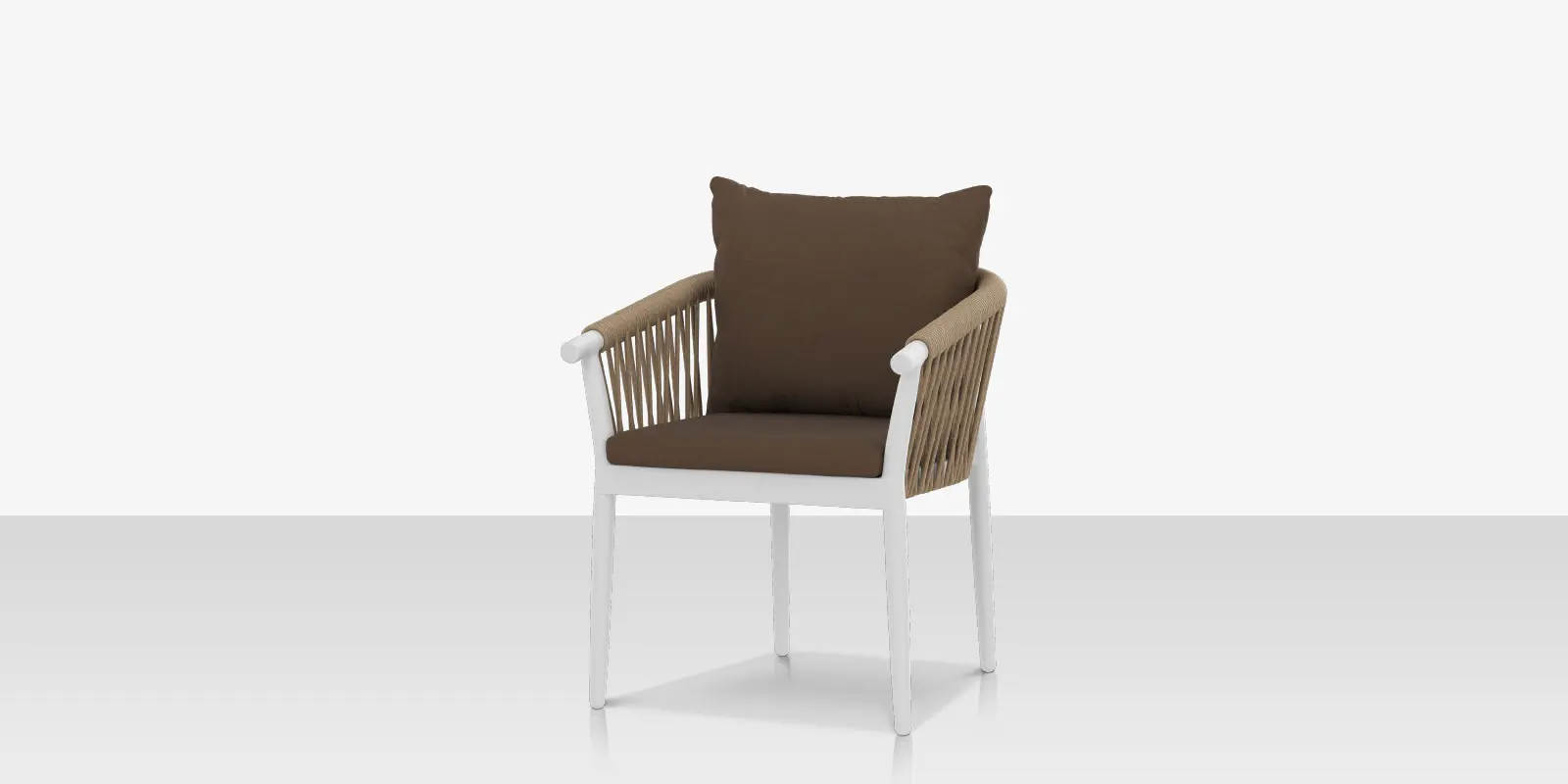 Vines Dining Arm Chair - Tex White Frame / Tan Rope