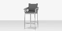 Vines Bar Arm Chair - Kessler Silver Frame / Silver Rope