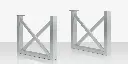 Contemporary Square X Style Dining Table Base