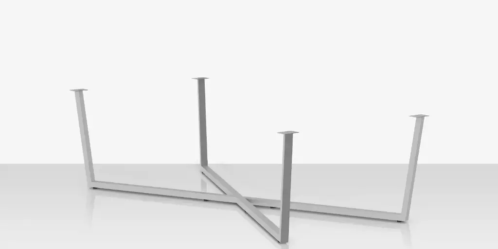 [SF-1030-618-3] Contemporary Flat X 143 Style Dining Table Base