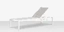 Fusion Armless Chaise - Tex White - Cloud Gray Sling