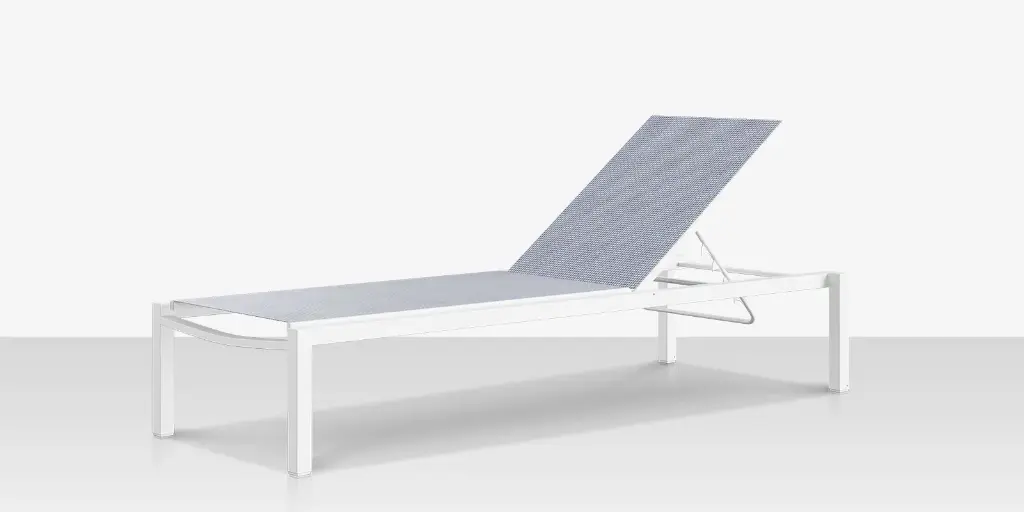 [SF-3001-134-TXW-SBZ] Fusion Armless Chaise - Tex White - Seabreeze Sling