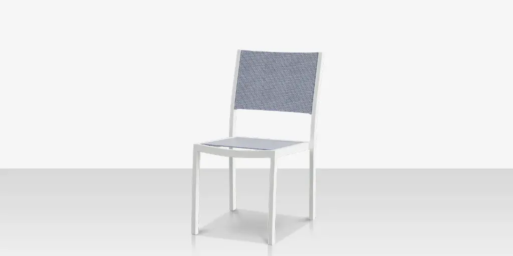 [SF-3001-162-TXW-SBZ] Fusion Dining Side Chair - Tex White - Seabreeze Sling