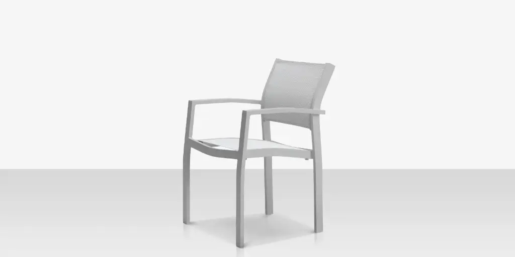 [SF-3001-163-KES-CGR] Fusion Dining Arm Chair - Kessler Silver - Cloud Gray Sling