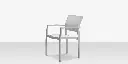 Fusion Dining Arm Chair - Kessler Silver - Cloud Gray Sling