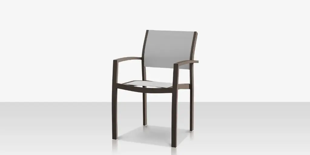 [SF-3001-163-TXG-CGR] Fusion Dining Arm Chair - Tex Gray- Cloud Gray Sling