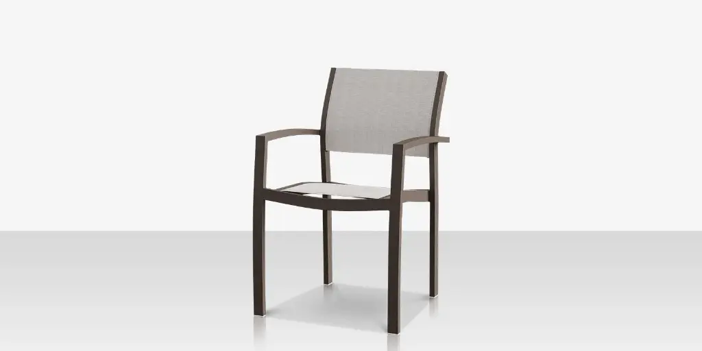 [SF-3001-163-TXG-CLD] Fusion Dining Arm Chair - Tex Gray - Cloud Duo Sling