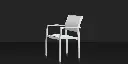 Fusion Dining Arm Chair - Tex White - Cloud Gray Sling