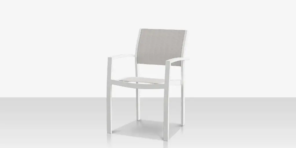 [SF-3001-163-TXW-CLD] Fusion Dining Arm Chair - Tex White - Cloud Duo Sling