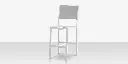 Fusion Bar Side Chair - Tex White - Cloud Gray Sling