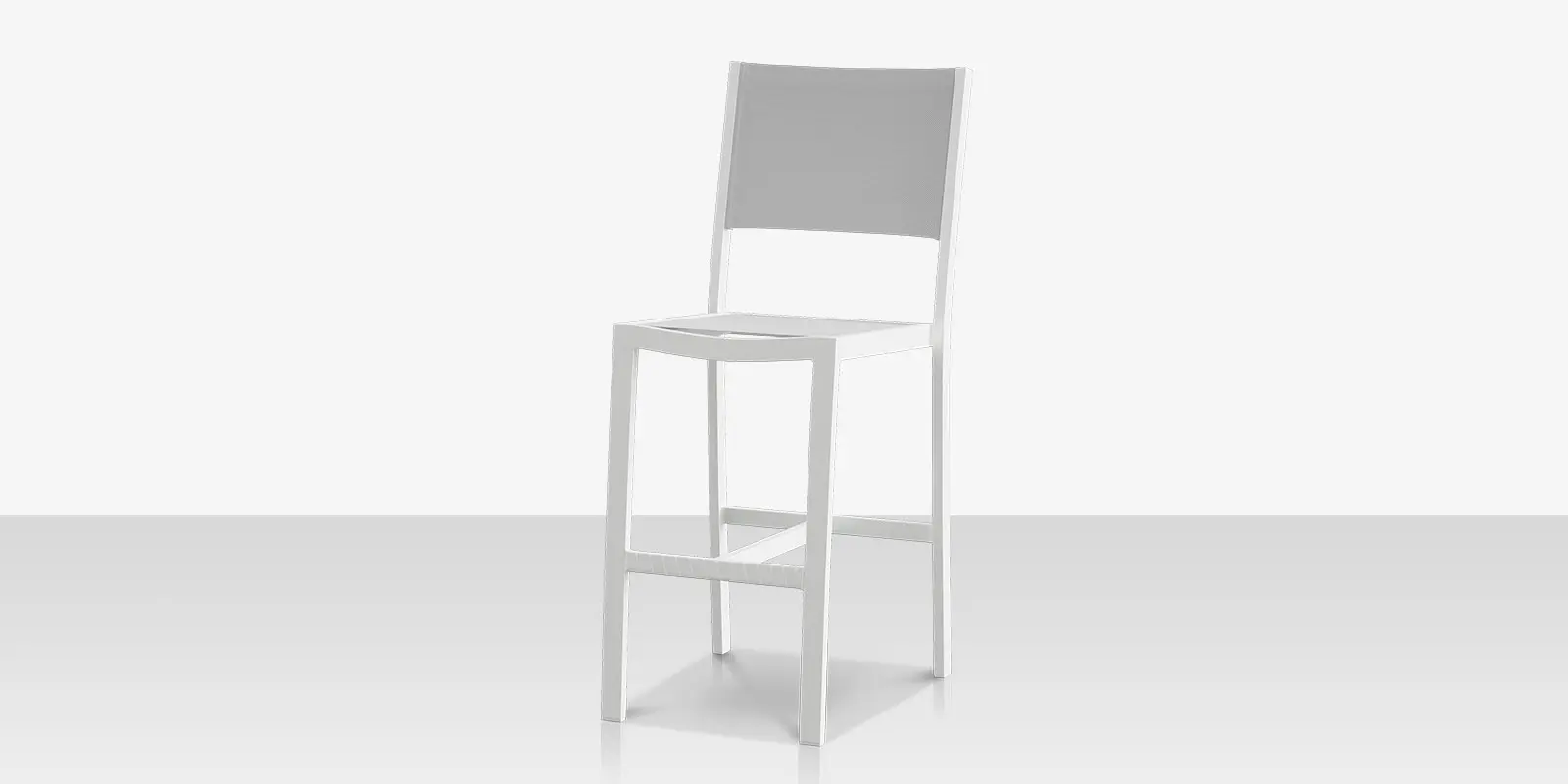 Fusion Bar Side Chair - Tex White - Cloud Gray Sling