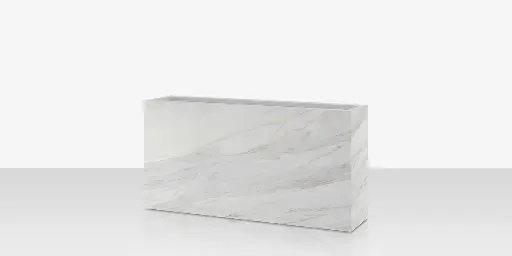 [SF-6003-785-PCC] Porcelain Planter - 48" x 12" x 24" - Calacata