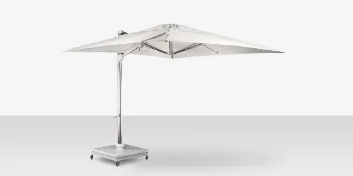 [SF-3601-606-MAF] The Grand 10' Cantilever Umbrella (Square) - Mirror Anodized Frame with Lowes Grey Base