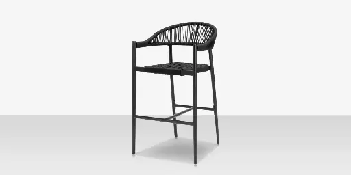 [SF-3303-173-TXB-BLK] Skye Bar Arm Chair - Tex Black Frame / Black Durarope