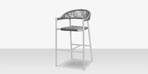 [SF-3303-173-TXW-GRY] Skye Bar Arm Chair - Tex White Frame / Gray Durarope