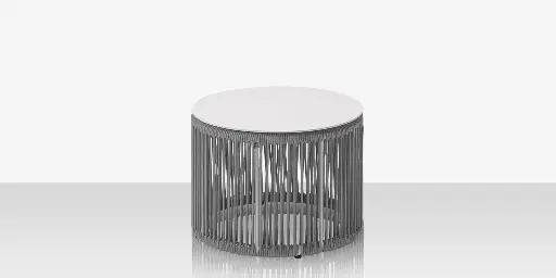 [SF-3303-322-KES-GRY] Skye Side Table (Round) - Kessler Silver Frame / Gray Durarope