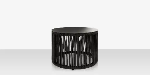 [SF-3303-322-TXB-BLK] Skye Side Table (Round) - Tex Black Frame / Black Durarope