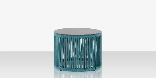 [SF-3303-322-TXG-TGR] Skye Side Table (Round) - Tex Gray Frame / Teal Durarope