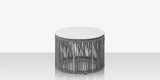 [SF-3303-322-TXW-GRY] Skye Side Table (Round) - Tex White Frame / Gray Durarope