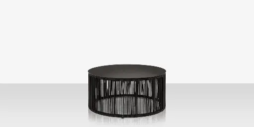 [SF-3303-320-TXB-BLK] Skye Small Coffee Table (Round) - Tex Black Frame / Black Durarope