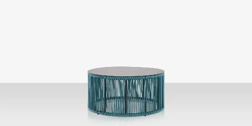 [SF-3303-320-TXG-TGR] Skye Small Coffee Table (Round) - Tex Gray Frame / Teal Durarope