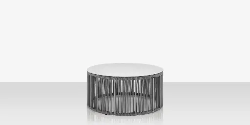 [SF-3303-320-TXW-GRY] Skye Small Coffee Table (Round) - Tex White Frame / Gray Durarope