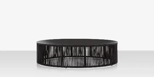 [SF-3303-321-TXB-BLK] Skye Coffee Table (Round) - Tex Black Frame / Black Durarope