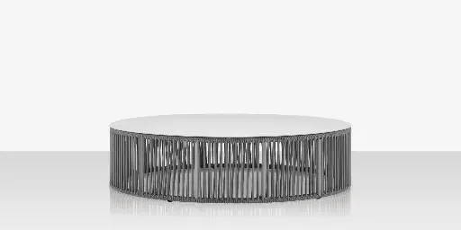 [SF-3303-321-TXW-GRY] Skye Coffee Table (Round) - Tex White Frame / Gray Durarope