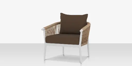 [SF-1035-101-TXW-TAN] Vines Club Chair - Tex White Frame / Tan Rope