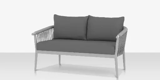 [SF-1035-102-KES-SLV] Vines Loveseat - Kessler Silver Frame / Silver Rope