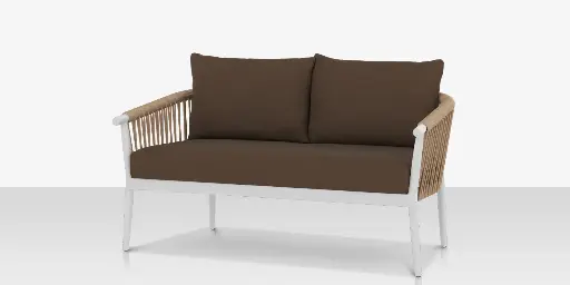 [SF-1035-102-TXW-TAN] Vines Loveseat - Tex White Frame / Tan Rope