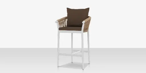 [SF-1035-173-TXW-TAN] Vines Bar Arm Chair - Tex White Frame / Tan Rope