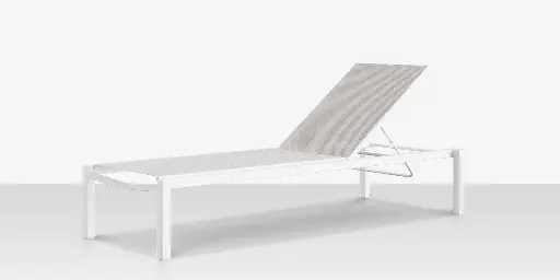 [SF-3001-134-TXW-CGR] Fusion Armless Chaise - Tex White - Cloud Gray Sling