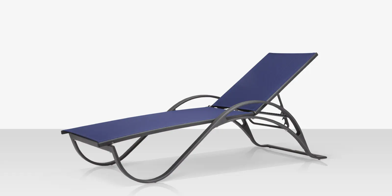 DecoScape Atlantic commercial outdoor sled chaise with arms